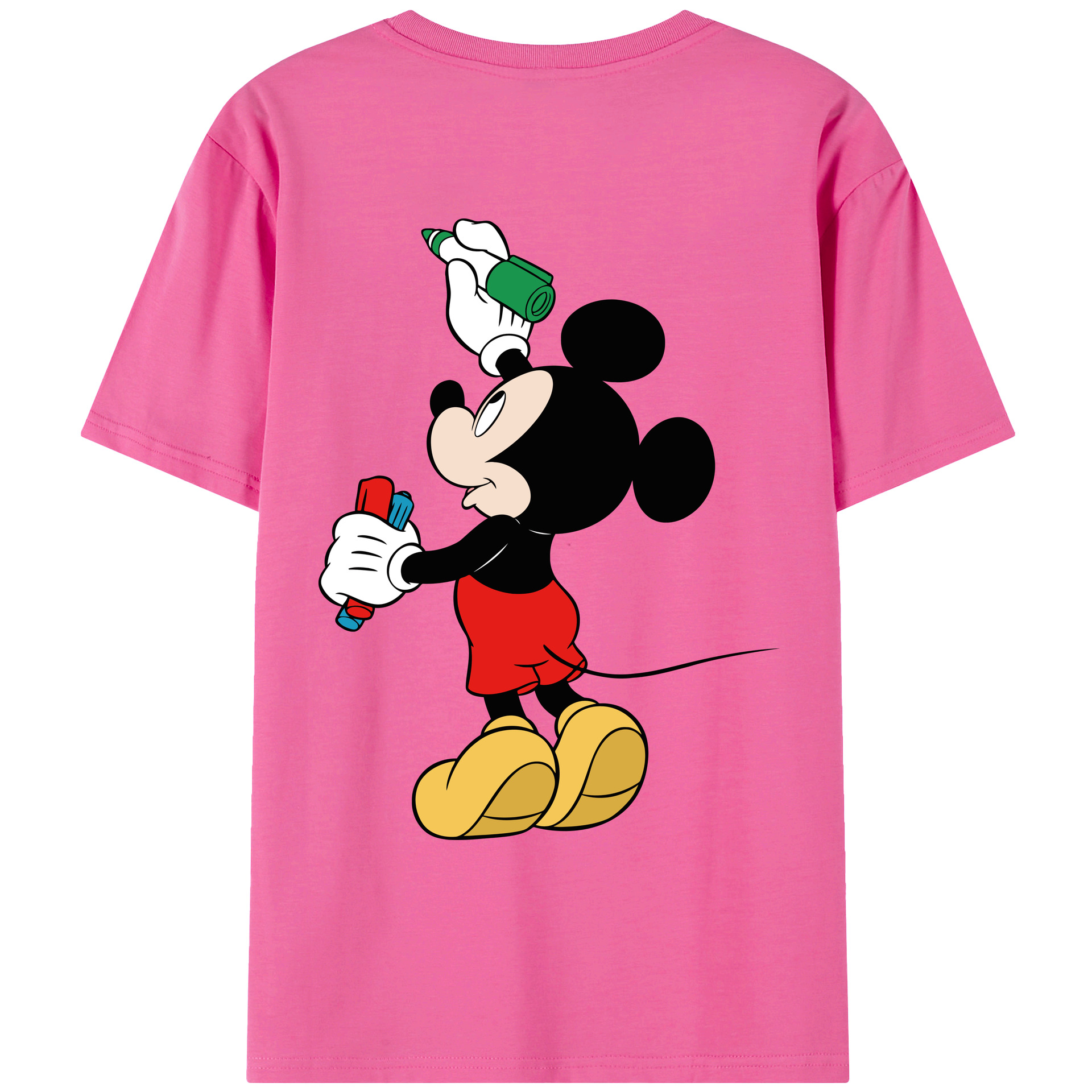 （画像用） ミッキーマウス Mickey Mouse レディース半袖Tシャツ(バックプリント)